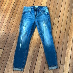 Studio Blue Skinny Jeans with Distressing and Fading